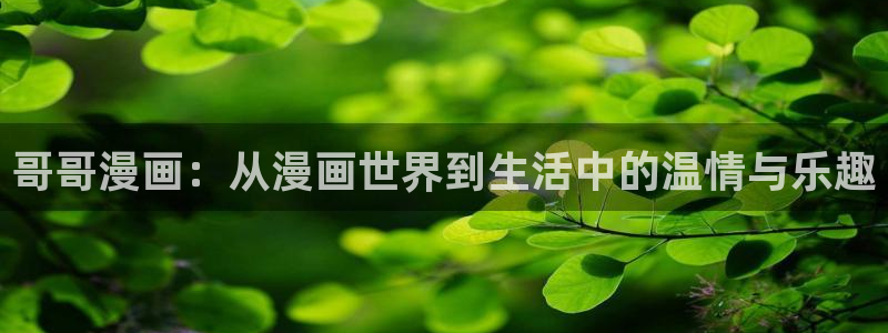 av漫画羞羞漫画歪歪漫画：哥哥漫画：从漫画世界到生活中的温情与乐趣